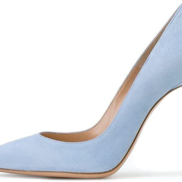 Women's Pointed Toe High Heel Pumps 10cm Classic Stiletto Suede Shoes 7.5 - Picture 1 of 8